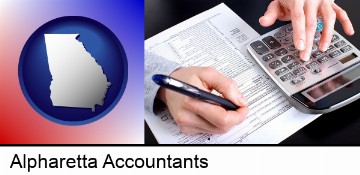 an accountant at work in Alpharetta, GA