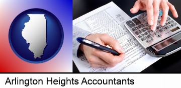 an accountant at work in Arlington Heights, IL