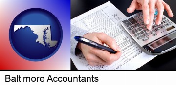an accountant at work in Baltimore, MD