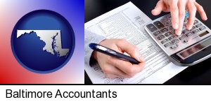 Baltimore, Maryland - an accountant at work
