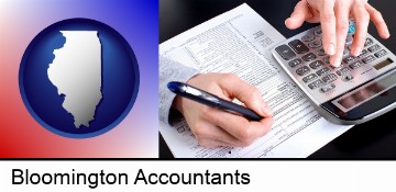 an accountant at work in Bloomington, IL
