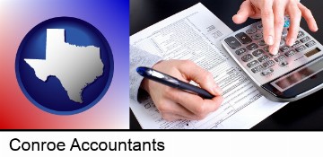 an accountant at work in Conroe, TX