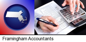 Framingham, Massachusetts - an accountant at work