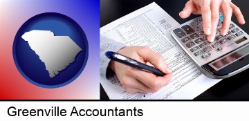 an accountant at work in Greenville, SC