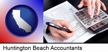 an accountant at work in Huntington Beach, CA