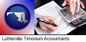 an accountant at work in Lutherville Timonium, MD