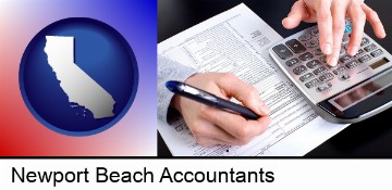 an accountant at work in Newport Beach, CA