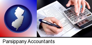 an accountant at work in Parsippany, NJ