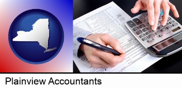 an accountant at work in Plainview, NY