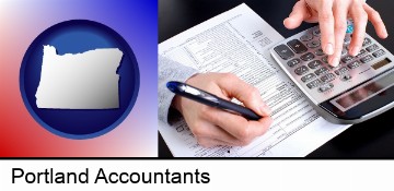 an accountant at work in Portland, OR