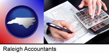 an accountant at work in Raleigh, NC