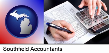 an accountant at work in Southfield, MI