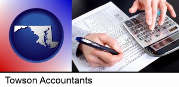 an accountant at work in Towson, MD