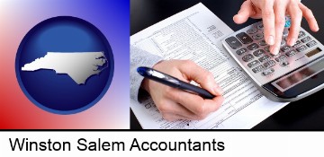 an accountant at work in Winston Salem, NC