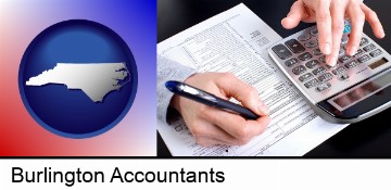 an accountant at work in Burlington, NC