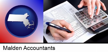 an accountant at work in Malden, MA