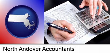 an accountant at work in North Andover, MA