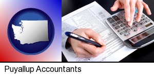 an accountant at work in Puyallup, WA