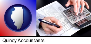 Quincy, Illinois - an accountant at work