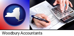 Woodbury, New York - an accountant at work